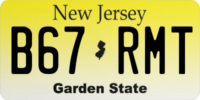 NJ license plate B67RMT