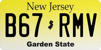 NJ license plate B67RMV