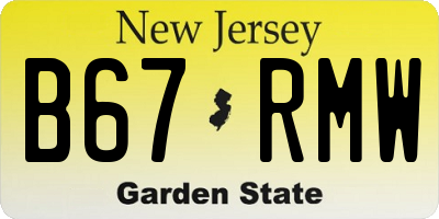 NJ license plate B67RMW