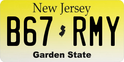 NJ license plate B67RMY