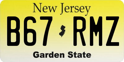 NJ license plate B67RMZ