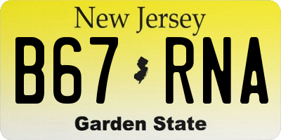 NJ license plate B67RNA