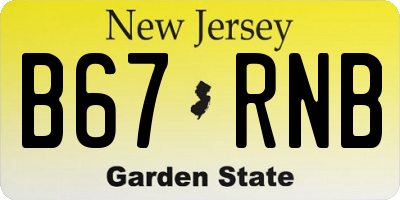 NJ license plate B67RNB