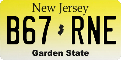 NJ license plate B67RNE