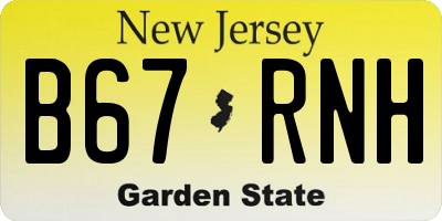 NJ license plate B67RNH