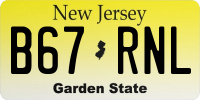 NJ license plate B67RNL