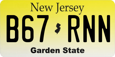 NJ license plate B67RNN