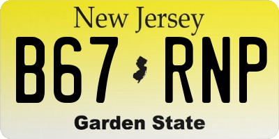 NJ license plate B67RNP