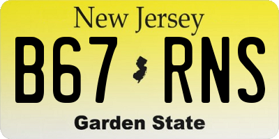 NJ license plate B67RNS