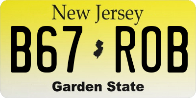 NJ license plate B67ROB