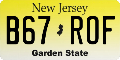 NJ license plate B67ROF