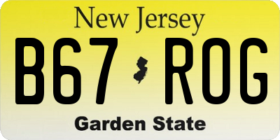 NJ license plate B67ROG