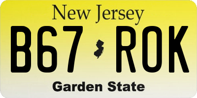 NJ license plate B67ROK