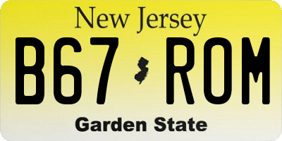 NJ license plate B67ROM