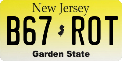 NJ license plate B67ROT