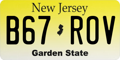 NJ license plate B67ROV