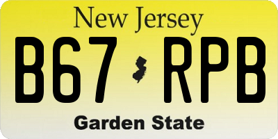 NJ license plate B67RPB