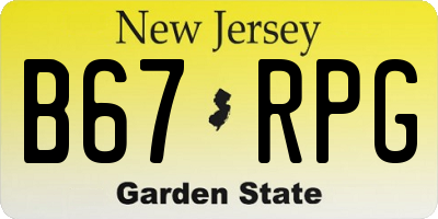 NJ license plate B67RPG