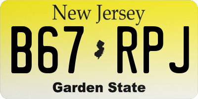 NJ license plate B67RPJ