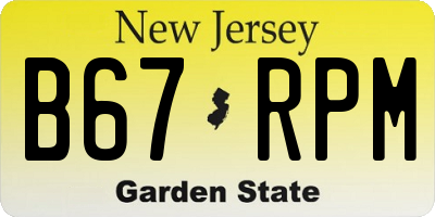 NJ license plate B67RPM
