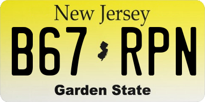NJ license plate B67RPN