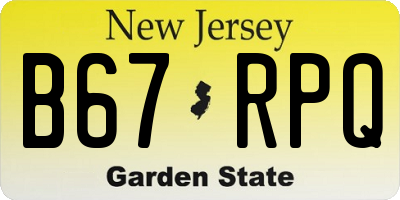 NJ license plate B67RPQ
