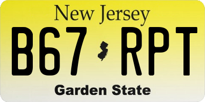 NJ license plate B67RPT