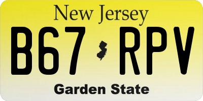 NJ license plate B67RPV