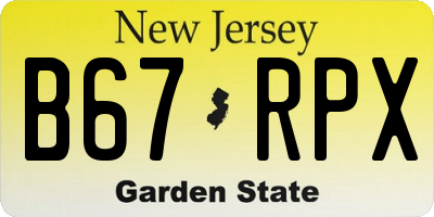 NJ license plate B67RPX