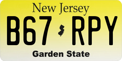 NJ license plate B67RPY