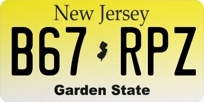 NJ license plate B67RPZ