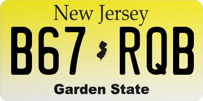 NJ license plate B67RQB