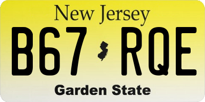 NJ license plate B67RQE