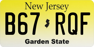 NJ license plate B67RQF