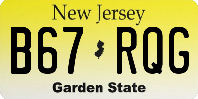 NJ license plate B67RQG