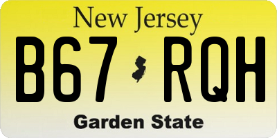 NJ license plate B67RQH