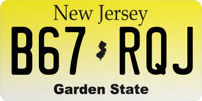 NJ license plate B67RQJ