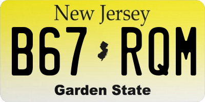 NJ license plate B67RQM