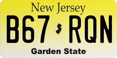 NJ license plate B67RQN