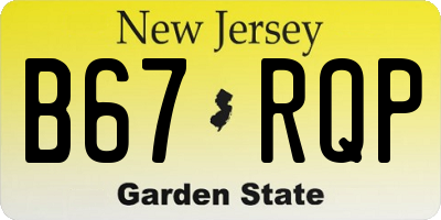 NJ license plate B67RQP