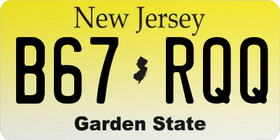 NJ license plate B67RQQ