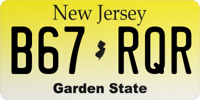 NJ license plate B67RQR