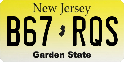 NJ license plate B67RQS