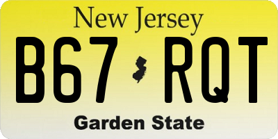 NJ license plate B67RQT