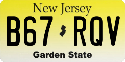 NJ license plate B67RQV