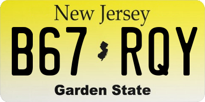 NJ license plate B67RQY