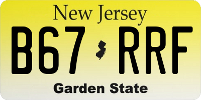 NJ license plate B67RRF