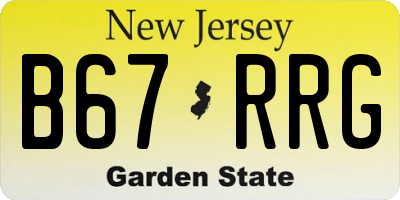 NJ license plate B67RRG