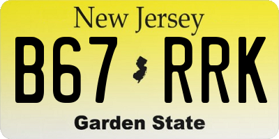 NJ license plate B67RRK