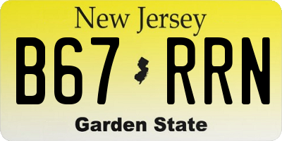 NJ license plate B67RRN